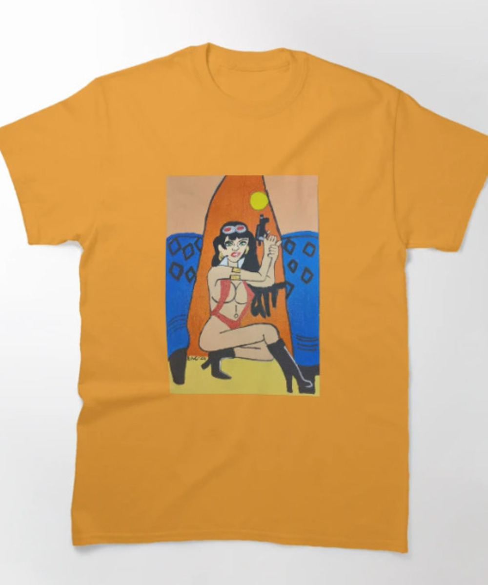 Vampirella Showdown Classic T Shirt Gold